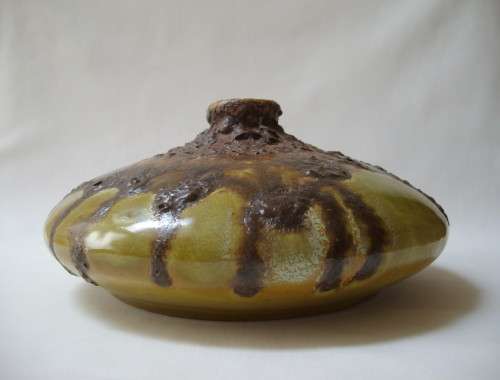 VINTAGE WEST GERMAN-STYLE FAT LAVA GLAZE VASE c1970s