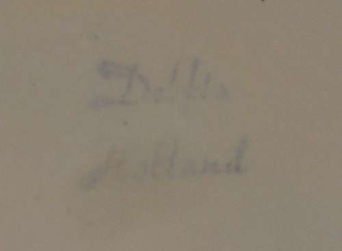 VINTAGE DELFT BLUE BOWL & PLATED-METAL TEA STRAINER