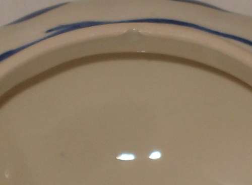 VINTAGE DELFT BLUE BOWL & PLATED-METAL TEA STRAINER