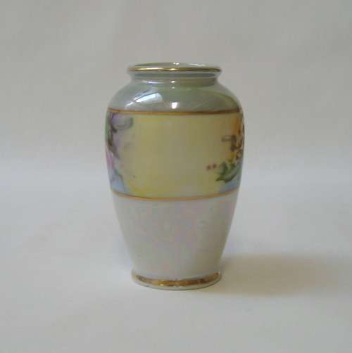 VINTAGE FLORAL LUSTREWARE 8cm SMALL VASE c1940's