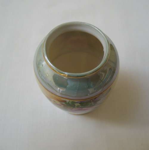 VINTAGE FLORAL LUSTREWARE 8cm SMALL VASE c1940's