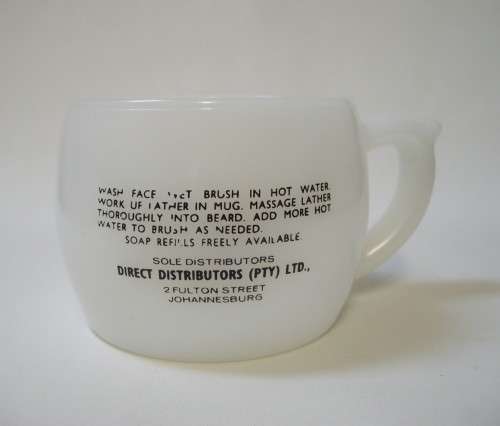 VINTAGE SEAFORTH SCOTCH HEATHER MILK GLASS SHAVING MUG