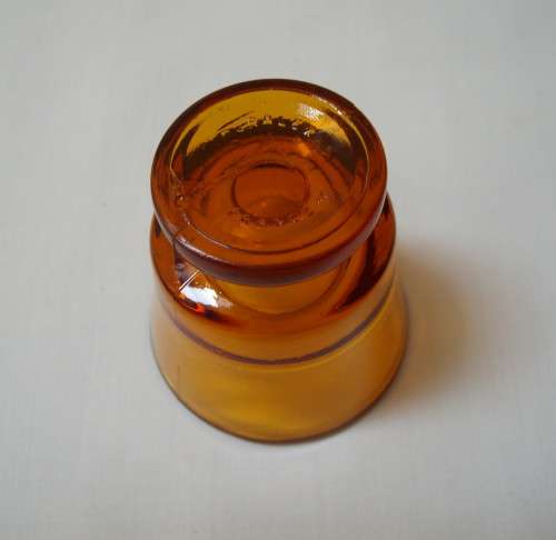 SET OF EIGHT VINTAGE FRENCH DURALEX AMBER GLASS EGG-CUPS