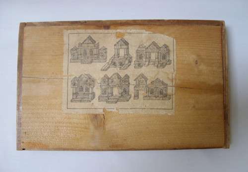 VINTAGE GERMAN 'FRANZÖSISCHER-BAUKASTEN' FRENCH-ARCHITECTURE WOODEN STACKING BLOCKS SET c1923
