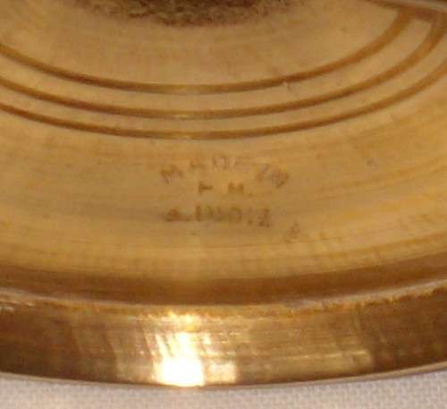 PAIR OF VINTAGE INDIAN BRASS 15.5cm VASES