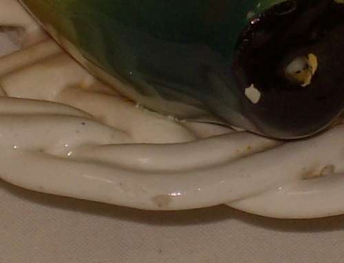 VINTAGE SPANISH MAJOLICA BASKET WITH ASSORTED FRUIT ~ Chipped!!!