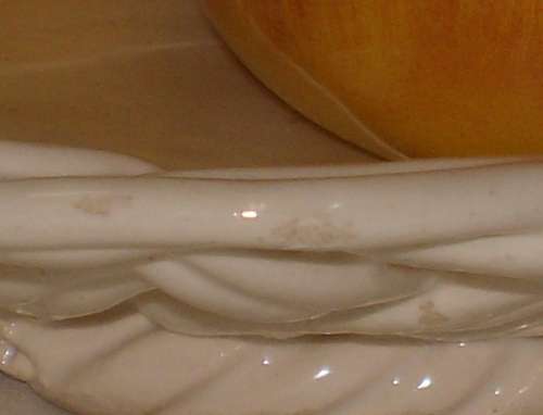 VINTAGE SPANISH MAJOLICA BASKET WITH ASSORTED FRUIT ~ Chipped!!!