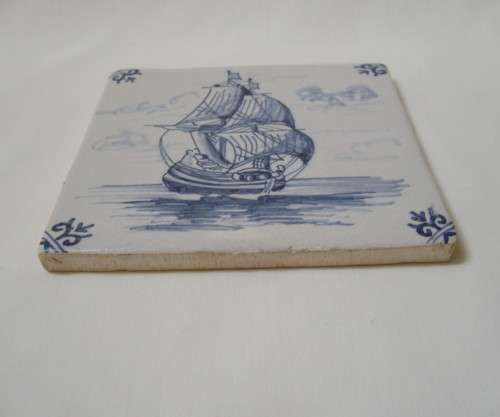 VINTAGE 18thC-STYLE DELFT BLUE TILE