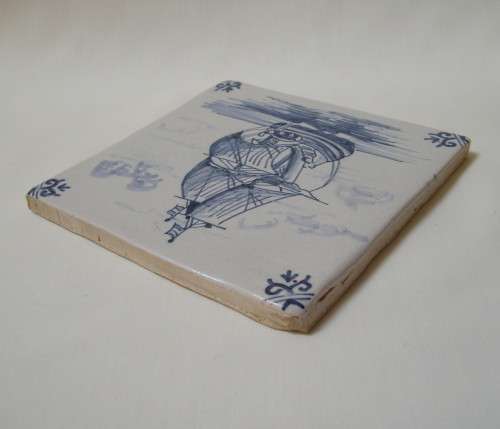 VINTAGE 18thC-STYLE DELFT BLUE TILE