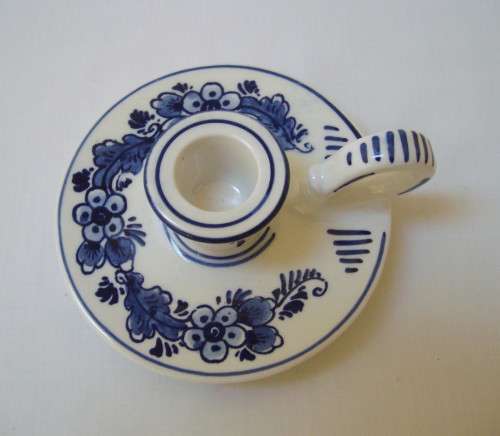 VINTAGE DELFT BLUE CHAMBER CANDLESTICK