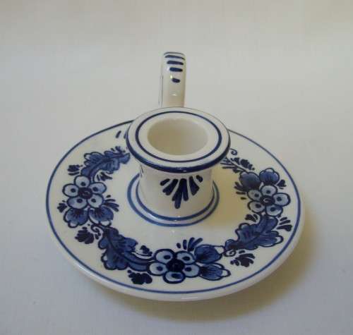 VINTAGE DELFT BLUE CHAMBER CANDLESTICK