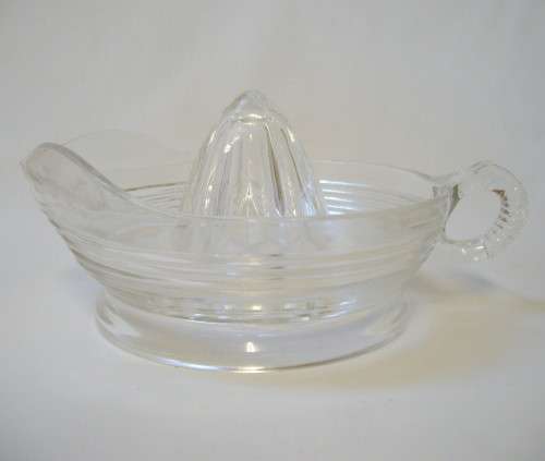 VINTAGE LARGE PRESSED GLASS CITRUS JUICER