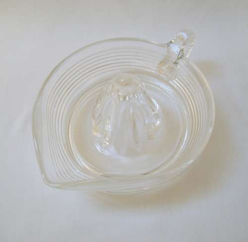 VINTAGE LARGE PRESSED GLASS CITRUS JUICER