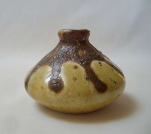 VINTAGE WEST GERMAN-STYLE FAT LAVA GLAZE MINIATURE VASE c1970s