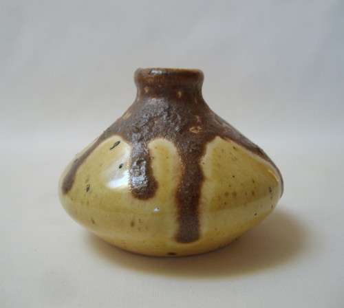 VINTAGE WEST GERMAN-STYLE FAT LAVA GLAZE MINIATURE VASE c1970s