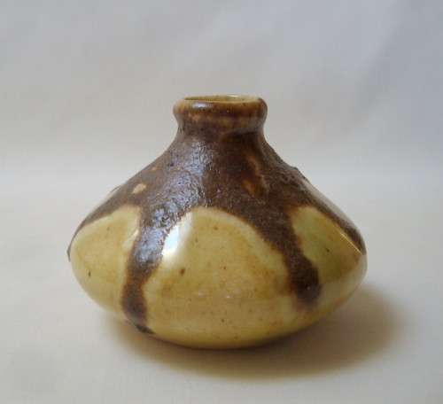 VINTAGE WEST GERMAN-STYLE FAT LAVA GLAZE MINIATURE VASE c1970s