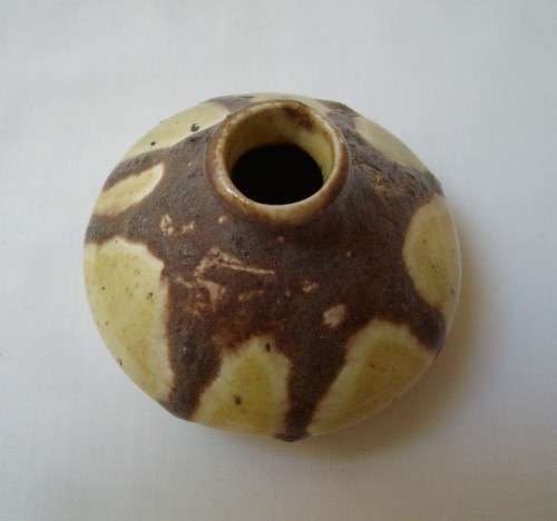 VINTAGE WEST GERMAN-STYLE FAT LAVA GLAZE MINIATURE VASE c1970s