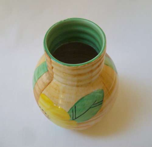 VINTAGE FLORAL ART DECO 15cm VASE