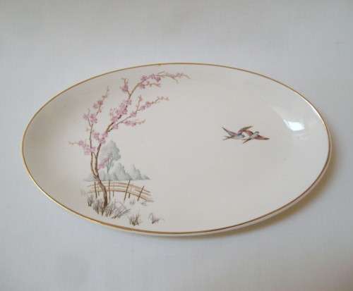 VINTAGE J & G MEAKIN 'ONE FINE DAY' OVAL SAUCE BOAT PLATE c1948+