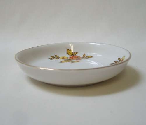 VINTAGE WEST GERMAN THOMAS FLORAL PORCELAIN 8.3cm PIN DISH c1970s