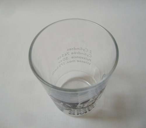 VINTAGE FRENCH GLASS ADVERTISING BMW R75/5 MOTORCYCLES c1970's