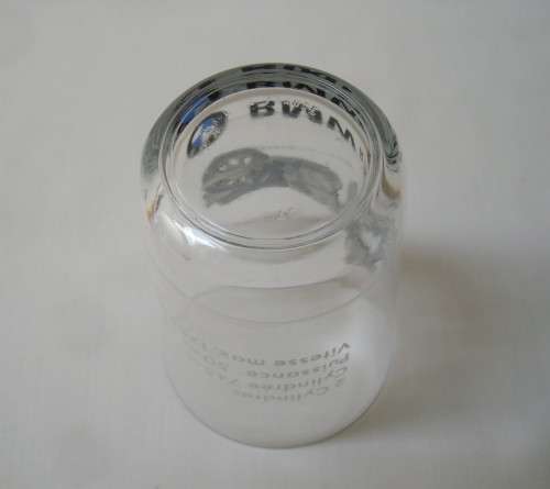 VINTAGE FRENCH GLASS ADVERTISING BMW R75/5 MOTORCYCLES c1970's