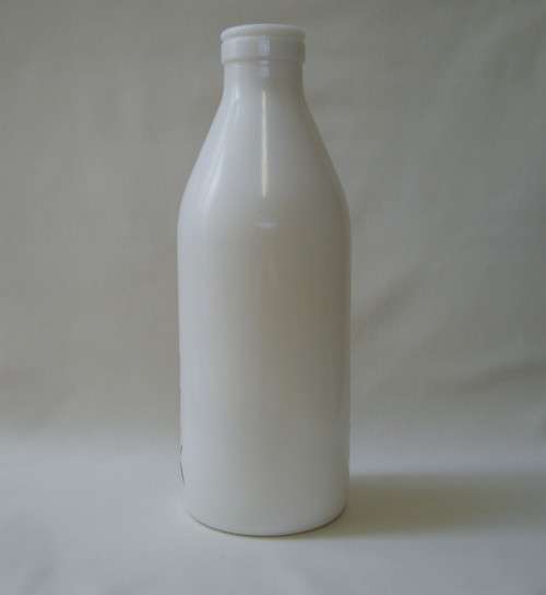 RETRO ITALIAN EGIZIA WHITE GLASS MILK BOTTLE