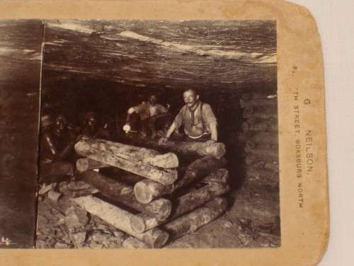 ANTIQUE G B NEILSON SPRINGS GOLD MINE STEREOSCOPE VIEWER CARD