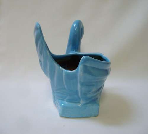 VINTAGE LUCIA WARE No: 2072 SWAN VASE c1940s ~ Rusted Interior!