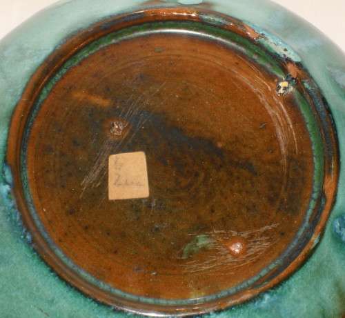 VINTAGE LINN WARE VIRIDIAN GLAZED SOUTH AFRICAN STUDIO POTTERY VASE c1940's