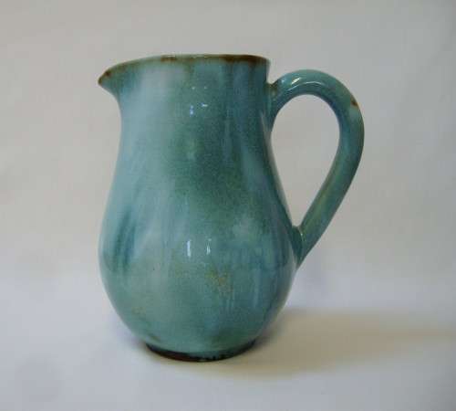 VINTAGE LINN WARE VIRIDIAN GLAZED SOUTH AFRICAN STUDIO POTTERY JUG c1940's