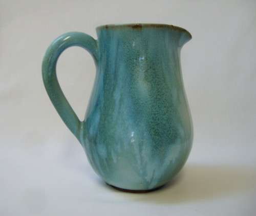 VINTAGE LINN WARE VIRIDIAN GLAZED SOUTH AFRICAN STUDIO POTTERY JUG c1940's