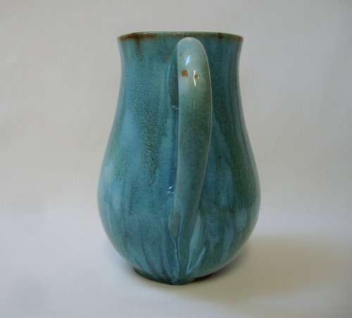 VINTAGE LINN WARE VIRIDIAN GLAZED SOUTH AFRICAN STUDIO POTTERY JUG c1940's