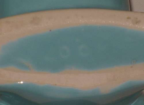 VINTAGE LUCIA WARE No: 2008 PALE BLUE DACHSHUND TROUGH VASE c1940s