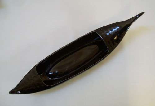 VINTAGE LUCIA WARE No: 6008 VENETIAN GONDOLA TROUGH VASE c1940s ~ Hairline!