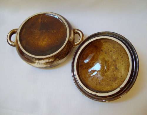 VINTAGE CRESCENT WARE No: 968 KRUGER PARK SOUVENIR BOWL & COVER c1950's