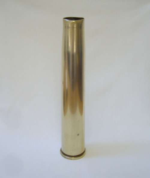 VINTAGE SOUTH AFRICAN - BRITISH 40MM MK4 BOFORS ANTI-AIRCRAFT CANNON BRASS SHELL CASING c1956
