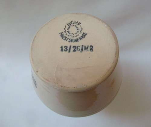 VINTAGE BUCHAN OF PORTOBELLO SCOTLAND STONEWARE 22cm WHISKY FLAGON