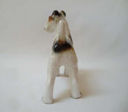 VINTAGE CERAMIC WIRE-HAIRED FOX TERRIER FIGURINE