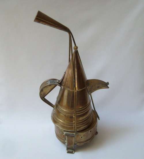 VINTAGE SWAHILI COAST ARAB MARKET VENDOR BRASS COFFEE POT & BRAZIER c1970s