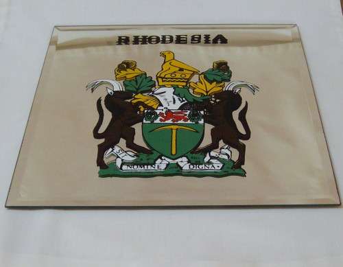 VINTAGE MASTERPIECE MIRRORS 'RHODESIA COAT-OF-ARMS' TILE-A-MIRROR c1970s