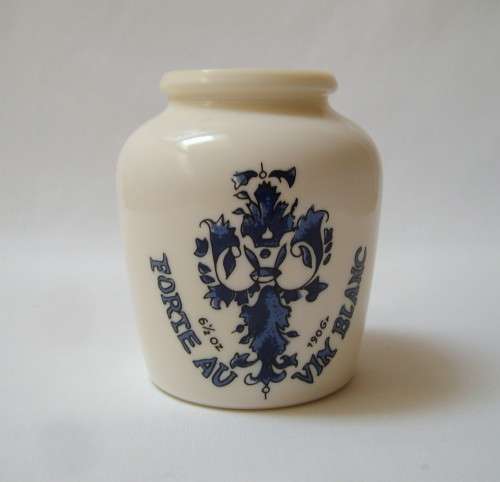 VINTAGE FRENCH OPALEX GLASS 'FORTE AU VIN BLANC MOUTARDE FINE DE DIJON GREY POUPON' JAR c1990s