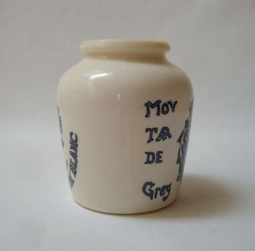 VINTAGE FRENCH OPALEX GLASS 'FORTE AU VIN BLANC MOUTARDE FINE DE DIJON GREY POUPON' JAR c1990s