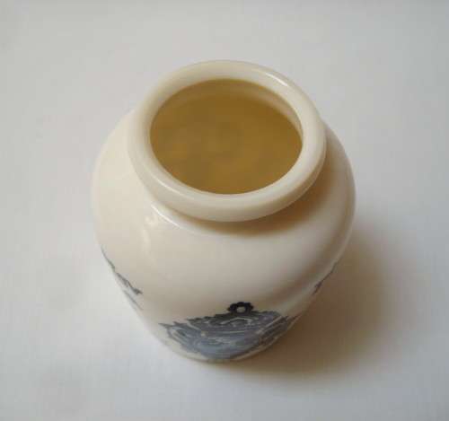 VINTAGE FRENCH OPALEX GLASS 'FORTE AU VIN BLANC MOUTARDE FINE DE DIJON GREY POUPON' JAR c1990s