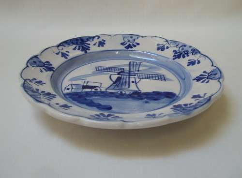 VINTAGE ELWECO DELFT BLUE 'WINDMILL' 14.5cm WALL PLATE