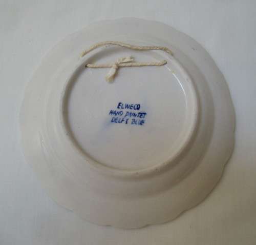 VINTAGE ELWECO DELFT BLUE 'WINDMILL' 14.5cm WALL PLATE