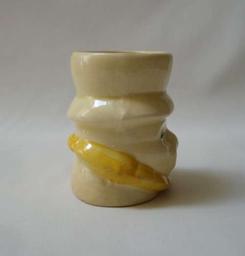 VINTAGE ENGLISH FIGURAL DOG EGG CUP ~ Stained!