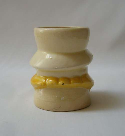 VINTAGE ENGLISH FIGURAL DOG EGG CUP ~ Stained!