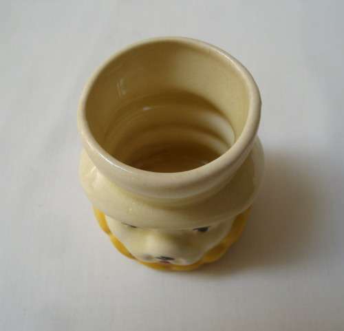 VINTAGE ENGLISH FIGURAL DOG EGG CUP ~ Stained!