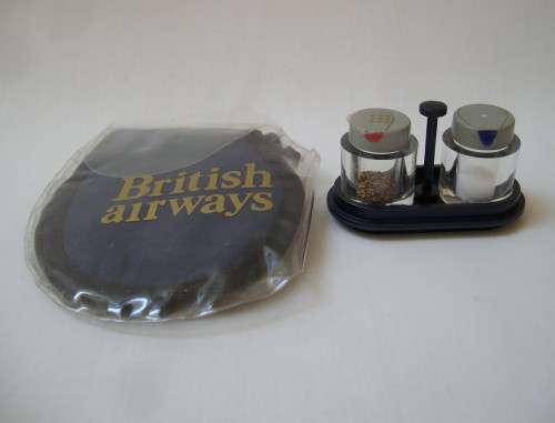 BRITISH AIRWAYS COMPLIMENTARY SLEEP MASK ~ SALT & PEPPER CRUET SET